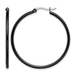 Stainless Steel Black IP plated 40mm Hoop Earrings - Birthstone Company