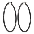 Stainless Steel Black IP plated 48mm Hoop Earrings - Birthstone Company