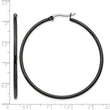 Stainless Steel Black IP plated 48mm Hoop Earrings - Birthstone Company
