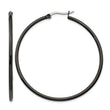 Stainless Steel Black IP plated 48mm Hoop Earrings - Birthstone Company