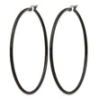 Stainless Steel Black IP plated 60mm Hoop Earrings - Birthstone Company