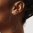 Stainless Steel Black IP plated 60mm Hoop Earrings - Birthstone Company