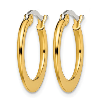 Stainless Steel Gold IP plated Tapered 19mm Hoop Earrings - Birthstone Company
