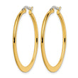 Stainless Steel Gold IP plated Tapered 34mm Hoop Earrings - Birthstone Company