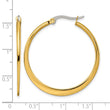 Stainless Steel Gold IP plated Tapered 34mm Hoop Earrings - Birthstone Company
