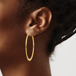 Stainless Steel Gold IP plated Tapered 43mm Hoop Earrings - Birthstone Company