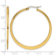 Stainless Steel Gold IP plated Tapered 43mm Hoop Earrings - Birthstone Company