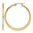 Stainless Steel Gold IP plated Tapered 43mm Hoop Earrings - Birthstone Company