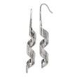 Chisel Stainless Steel Polished and Textured Swirl Shepherd Hook Earrings