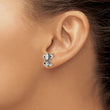 Stainless Steel Antiqued Fleur de lis with CZ Post Earrings - Birthstone Company