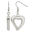 Stainless Steel Polished Hearts Dangle Earrings - Birthstone Company