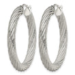 Stainless Steel Textured Hollow Hoop Earrings - Birthstone Company
