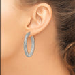 Stainless Steel Textured Hollow Hoop Earrings - Birthstone Company