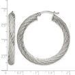 Stainless Steel Textured Hollow Hoop Earrings - Birthstone Company