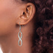 Stainless Steel Infinity Polished CZ Shepherd Hook Earrings - Birthstone Company