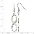 Stainless Steel Infinity Polished CZ Shepherd Hook Earrings - Birthstone Company