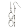 Stainless Steel Infinity Polished CZ Shepherd Hook Earrings - Birthstone Company