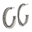 Stainless Steel Antiqued Black CZ Post Earrings - Birthstone Company