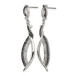 Stainless Steel Antiqued CZ Post Dangle Earrings - Birthstone Company