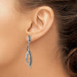 Stainless Steel Antiqued CZ Post Dangle Earrings - Birthstone Company