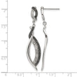 Stainless Steel Antiqued CZ Post Dangle Earrings - Birthstone Company