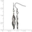Stainless Steel Antiqued CZ Shepherd Hook Earrings - Birthstone Company