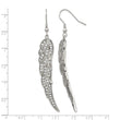 Stainless Steel CZ Shepherd Hook Dangle Earrings - Birthstone Company