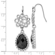 Stainless Steel Black Onyx Shepherd Hook Teardrop Earrings - Birthstone Company