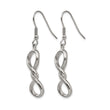 Stainless Steel Polished Infinity Symbol Shepherd Hook Earrings - Birthstone Company