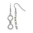 Stainless Steel Polished Infinity Symbol Shepherd Hook Earrings - Birthstone Company