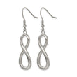 Stainless Steel Polished Infinity Symbol Shepherd Hook Earrings - Birthstone Company