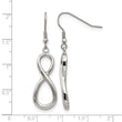 Stainless Steel Polished Infinity Symbol Shepherd Hook Earrings - Birthstone Company