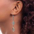 Stainless Steel Polished Pear Black Cubic Zirconia Drop Dangle Earrings for Women - Birthstone Company