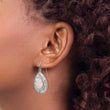 Stainless Steel Polished Rose Quartz and CZ Shepherd Hook Earrings - Birthstone Company