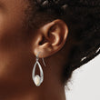 Stainless Steel Polished Pear Textured Mother of Pearl Drop Dangle Earrings for Women - Birthstone Company