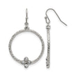 Stainless Steel Polished/Textured CZ Shepherd Hook Earrings - Birthstone Company