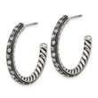 Stainless Steel Polished CZ Post Hoop Earrings - Birthstone Company