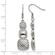 Stainless Steel Polished CZ Square Shepherd Hook Earrings - Birthstone Company