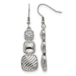 Stainless Steel Polished CZ Square Shepherd Hook Earrings - Birthstone Company