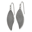 Stainless Steel Polished/Antiqued Wing Earrings - Birthstone Company