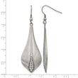Stainless Steel Polished/Brushed CZ Shepherd Hook Earrings - Birthstone Company