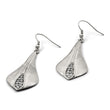 Stainless Steel Polished/Brushed CZ Shepherd Hook Earrings - Birthstone Company
