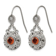 Stainless Steel Polished Red and Clear CZ Circle Earrings - Birthstone Company