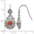 Stainless Steel Polished Red and Clear CZ Circle Earrings - Birthstone Company