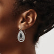 Stainless Steel Polished Black Onyx Shepherd Hook Earrings - Birthstone Company