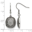 Stainless Steel Polished and Antiqued CZ Shepherd Hook Earrings - Birthstone Company