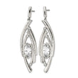 Stainless Steel Polished and Textured CZ Post Dangle Earrings - Birthstone Company