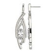 Stainless Steel Polished and Textured CZ Post Dangle Earrings - Birthstone Company