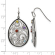 Stainless Steel Polished/Antiqued Multicolor CZ Earrings - Birthstone Company
