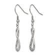 Stainless Steel Infinity Symbol with CZs Shepherd Hook Earrings - Birthstone Company